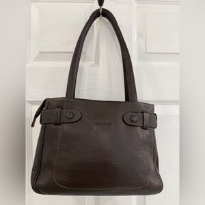Bundle of Elegant Brown Leather Shoulder Bag and matching wallet